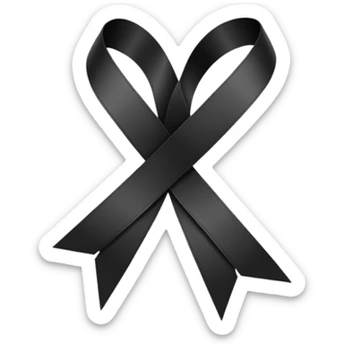 Ruban noir croisé avec 1 boucle sticker