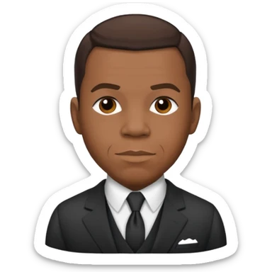 Booker T. Washington with dark brown hair sticker