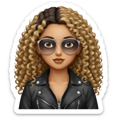 Biker Gang with Sunglasses,girl, long curly hair, sunglasses, gangter sticker