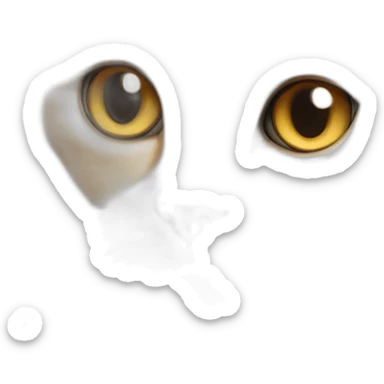 Golden british long hair next to a white scottish fold sticker