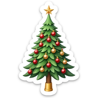 tall christmas tree with soft leaves sticker
