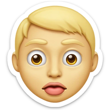 emoji sucking its lips in with one eyebrow up sticker