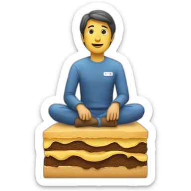 Un humain sur un caca sticker