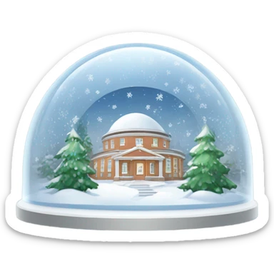 Semi circular glass dome with January inside pretty sticker