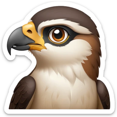 cinematic-noble-peregrin-falcon-portrait-emoji,-poised-and-majestic,-with-a-streamlined,-muscular-build,-a-sharply-hooked-beak,-and-intense,-piercing-eyes-that-exude-focus-and-speed,-simplified-yet-sharp-and-sophisticated-features sticker