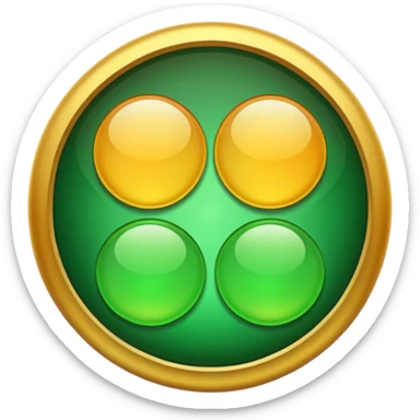 three with a curcle that unites them with golden and green colours sticker