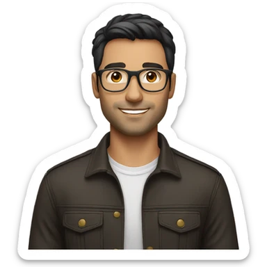 Photographer male Brunete glasses sticker