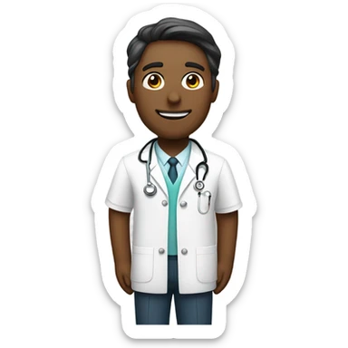 thank you to a male doctor in white Dr uniform sticker