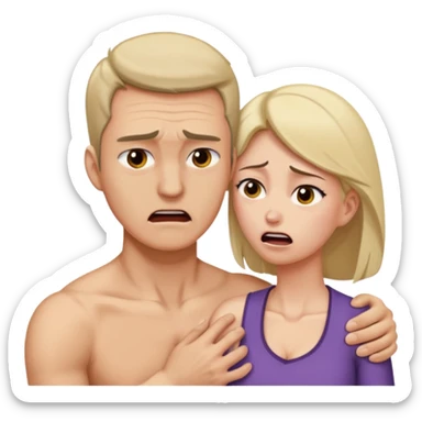 Un homme possessif qui essaye d’attraper le cou de sa femme sticker