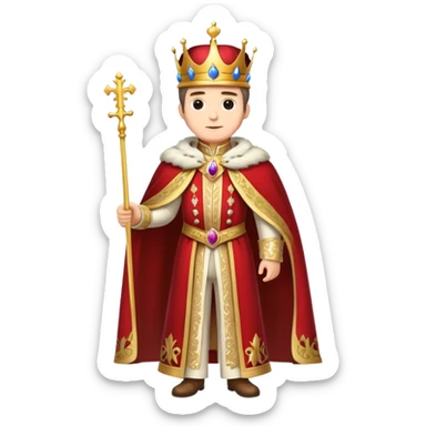 Full body of Francisco I, royal king standing in royal attire with crown and cape sticker