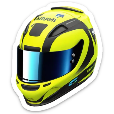 2024 miami livery mclaren formula 1 car Fluorescent yellow helmet sticker