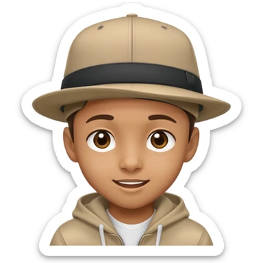 kid with a hiphop hat, cheerful expression sticker