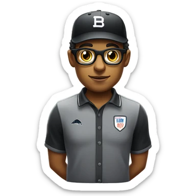 Mulatto umpire confident business young adult cat pfp with sport glasses, eyes gleaming with redemption sticker