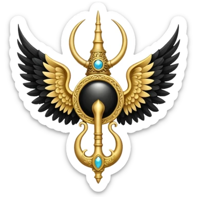 holy emblem with black wings with horn sticker