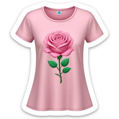 A 3D cartoon rose-pink women’s top with short sleeves, soft fabric texture, gentle lighting, isolated on plain background. plain no textures. sticker