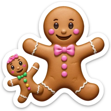 Gingerbread man in pink sticker