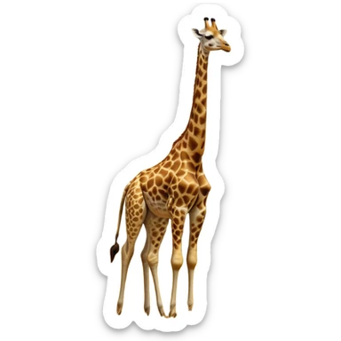 cinematic-giraffe-realistic-full-body-standing-emoji,-towering-elegantly-over-the-savanna,-long-neck-arched-slightly,-head-tilted-dramatically,-sleek-golden-coat-with-bold-brown-patches,-large-dark-eyes-exuding-playful-wisdom,-simplified-yet-realistic-focused-features,-highly-detailed,-glowing-with-an-almost-sarcastic-glow sticker