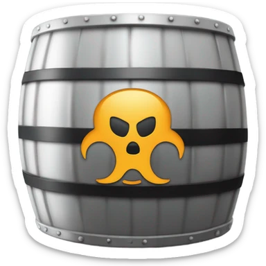 Biohazard symbol on a barrel sticker