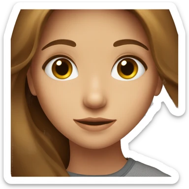 a girl with brown hair and hazel eyes sticker