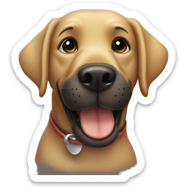 black Labrador Retriever Head smiling and holding thumbs up with its paw sticker