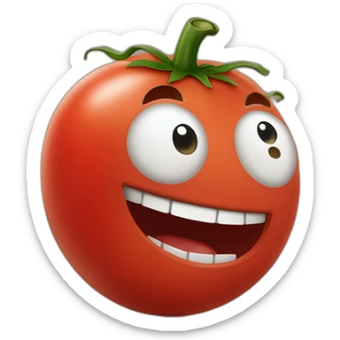 Tomate riendo a carcajadas sticker
