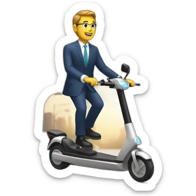 real estate agent on an electric scooter sticker
