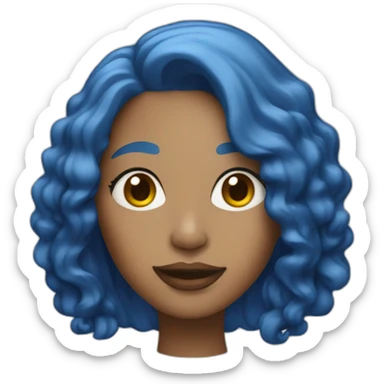 jazz singer with blue long hair, woman, 43 years old sticker