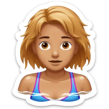 swimming laps in a pool  sticker