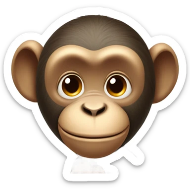 Monkey kissing goodnight sticker