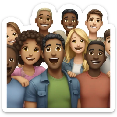 Friends together laughing sticker