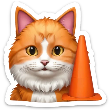 A random animal mixed with a traffic cone sticker