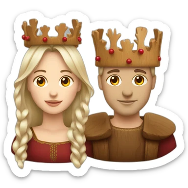 Make a festive tradition latvian man and woman with a oak and birch crown  sticker