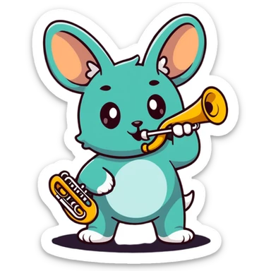 Cute creature with trumpet-shaped ears sticker