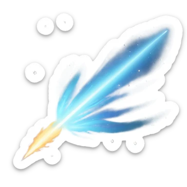  Cinematic Realistic Comet – A breathtaking image of a comet traveling through the cosmos, its icy nucleus releasing a brilliant, sweeping tail of glowing gas and dust. The light of distant stars refracts through the trail, creating a mesmerizing cosmic display. sticker