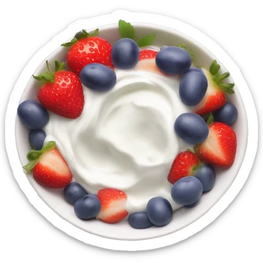 fruit yogurt bowl with strawberries and grapes sticker