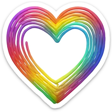 Rainbow love heart sticker