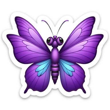 Mariposa color morado en una flor sticker