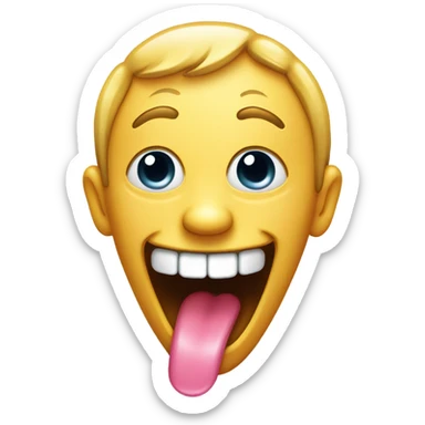 Emoji with wet tongue out sticker