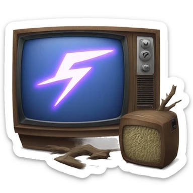 Lightning striking a TV sticker