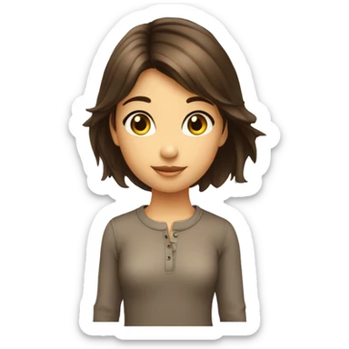 fillette 10 ans brune yeux noirs queue de cheval sticker