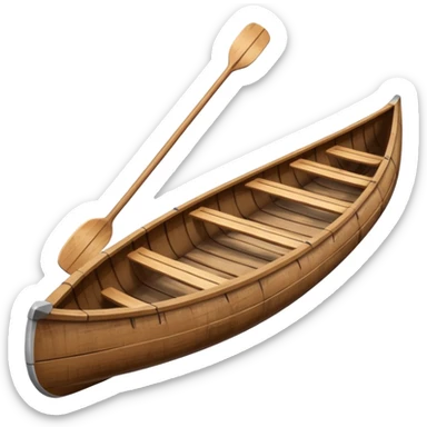 Wooden canoe with paddles sticker