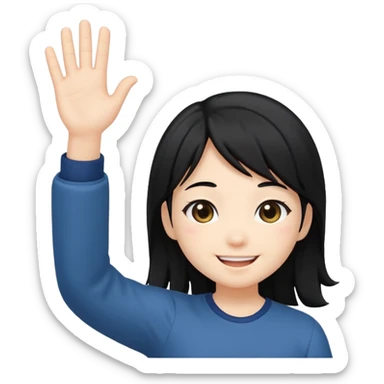 A chibi anime character waving sticker