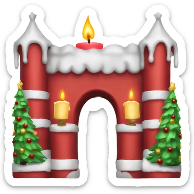Red Christmas candle arch   sticker