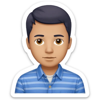 Man with blue Striped Shirt not a t shirt sticker