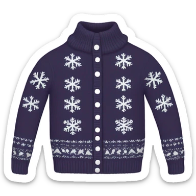 Knit sweater with snowflakes design sticker