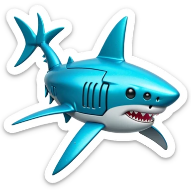 glitter mech shark cian cyberpunk sticker