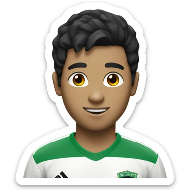 A soccer player with a green shirt with white skin olor with black hair and a number 10 in his shirt  sticker
