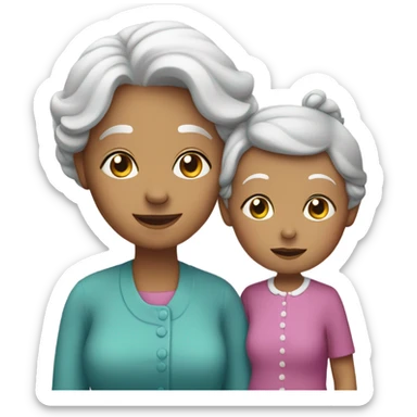 Grandma and granddaughter together  sticker