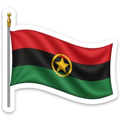 Red black and green pan African flag sticker