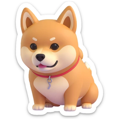 shiba inu with muscles sticker